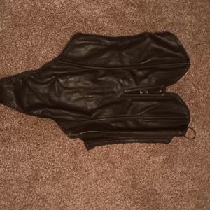 Victoria's secret pleather corset lace back zip up